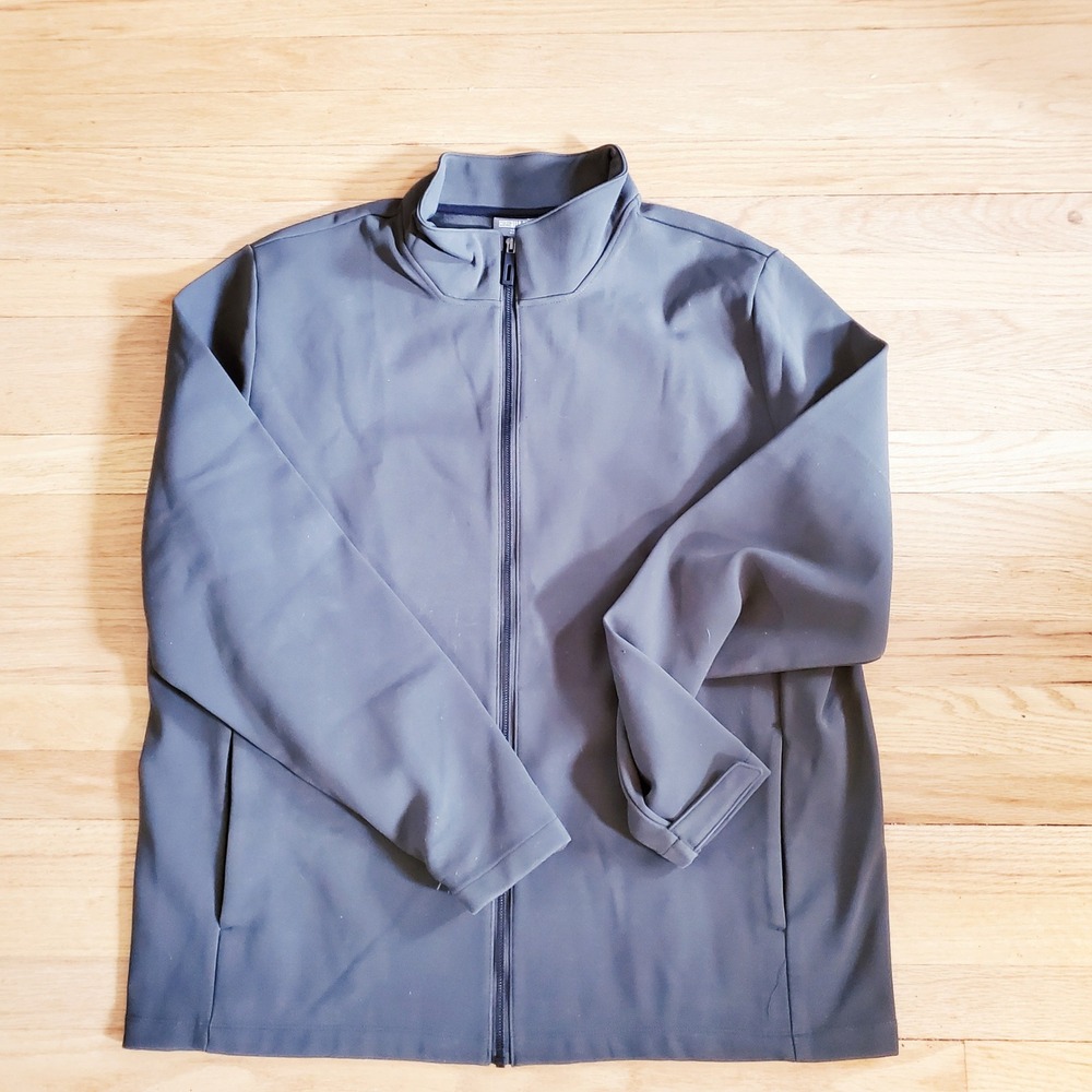 32 Degrees Heat Mens Softshell Jacket XXL Dk Green Gray Full Zip Mock Neck Coat